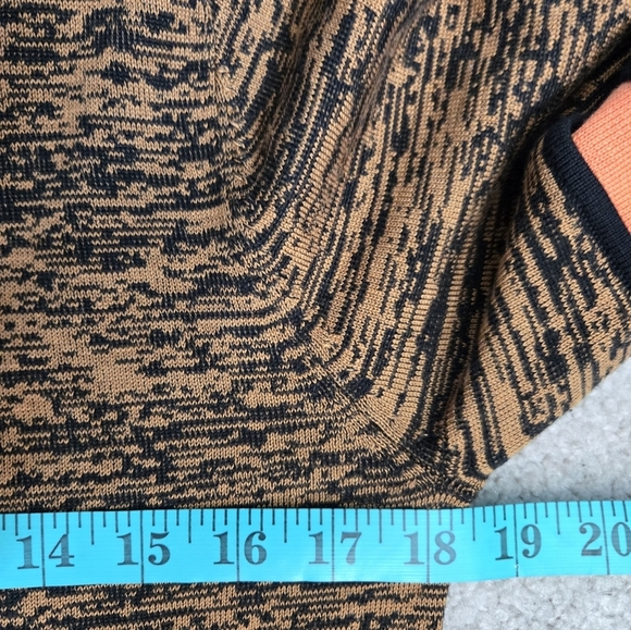 JAIMIE SADOCK Silk/ Cotton Mock Neck Brown/Black/Peach Top. Size Small - Picture 8 of 9